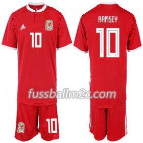 Fußballtrikots Wales RAMSEY 10 Kinder Heim Trikotsatz 2018-2019